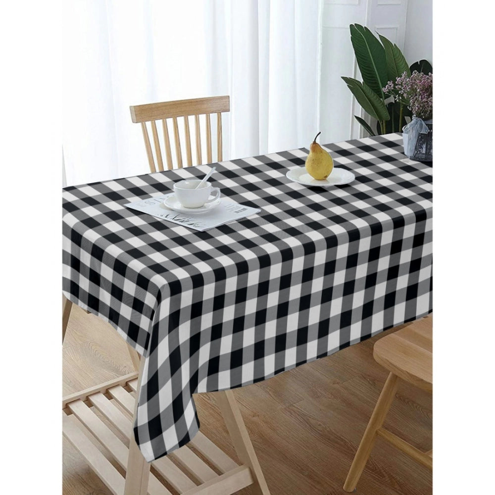 Checked Cotton Checks Table Cloth (Black)