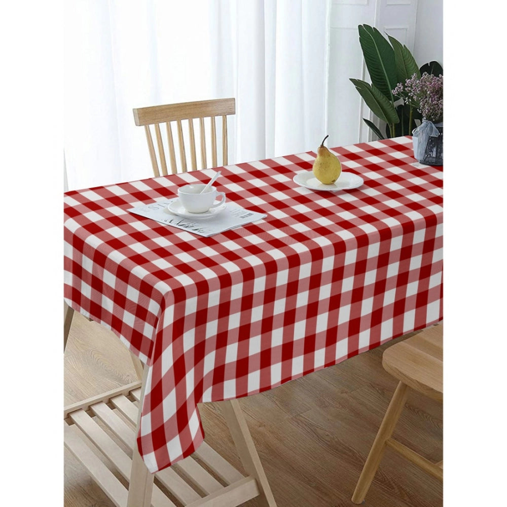 Checked Cotton Checks Table Cloth (Red)