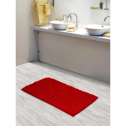 Solid Polyester Bathmat (Red)