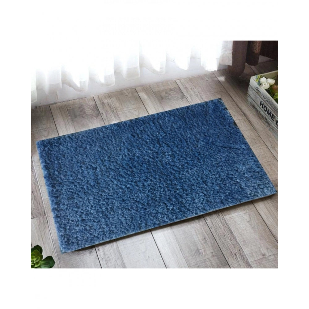 Solid Polyester Bathmat (Blue)