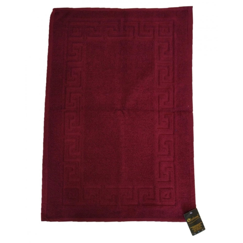 Solid Cotton Hotel Bathmats (Maroon)