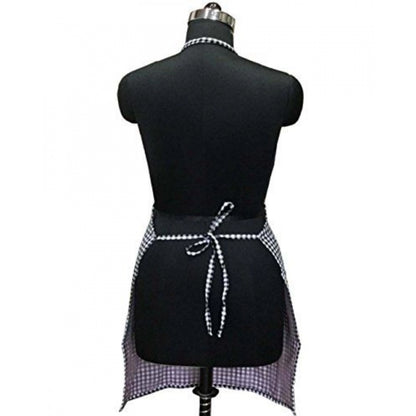 Generic Checked Cotton Aprons (Brown)