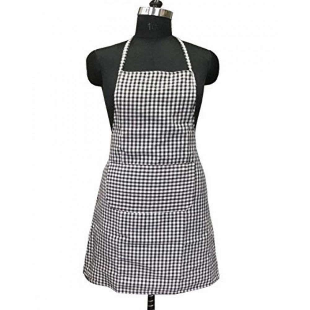 Generic Checked Cotton Aprons (Brown)