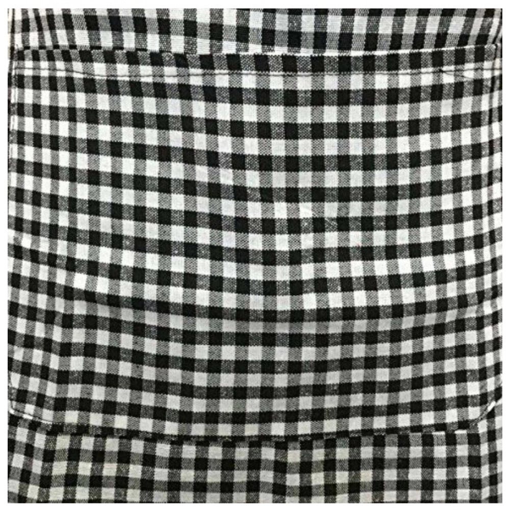 Generic Checked Cotton Aprons (Black)