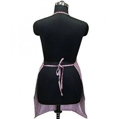 Generic Checked Cotton Aprons (Maroon)