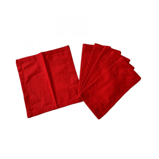 Solid Cotton Napkins Sets (Red)