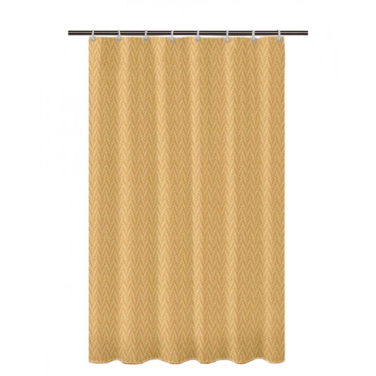 Waves Polyester Plain Shower Curtains with Plastic Eyelets (Beige)