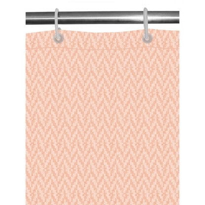 Waves Polyester Plain Shower Curtains with Plastic Eyelets (Peach)