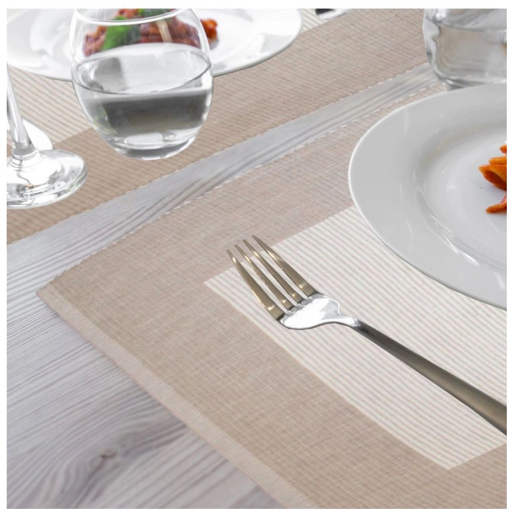 Ribbed Cotton Place Mats Sets (Cream)