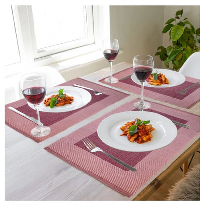 Ribbed Cotton Place Mats Sets (Purple)