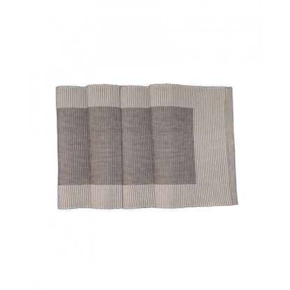 Ribbed Cotton Place Mats Sets (Grey)