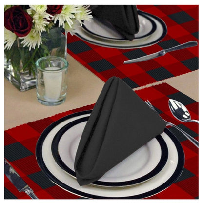 Checked Cotton Place Mats Sets (Red &amp; Black)