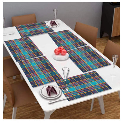 Checked Cotton Place Mats Sets (Multicolor)