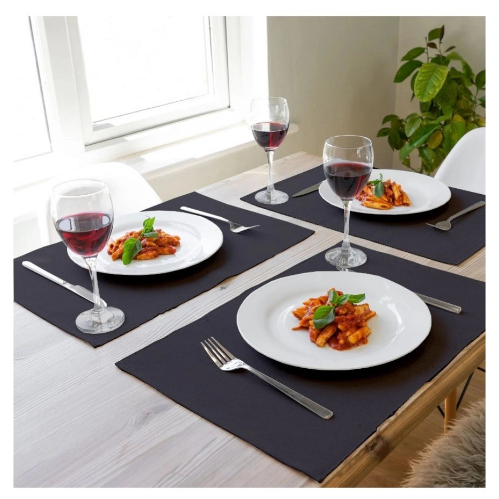 Ribbed Cotton Place Mats Sets (Grey)