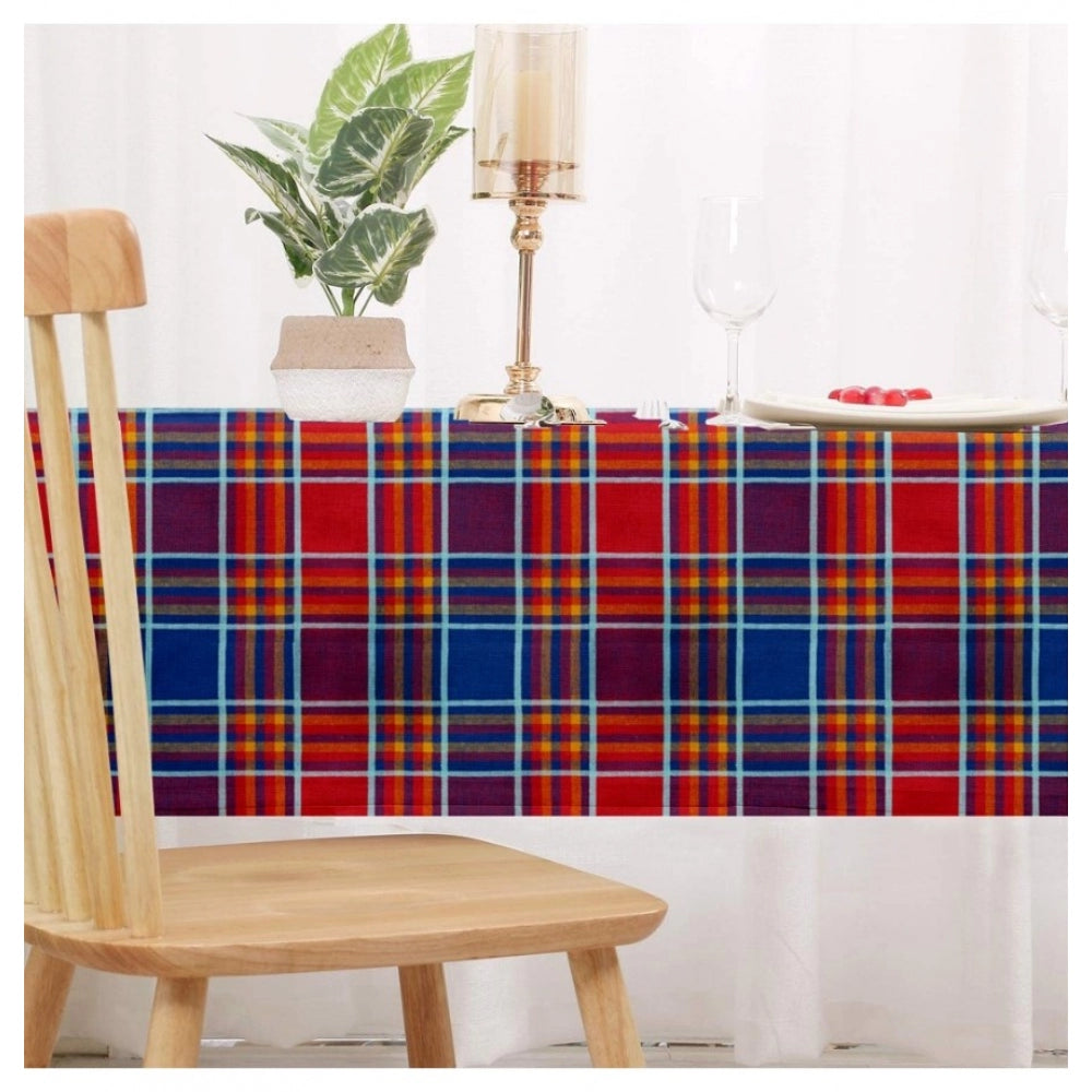 Checked Cotton Checks Table Cloth (Multicolor)