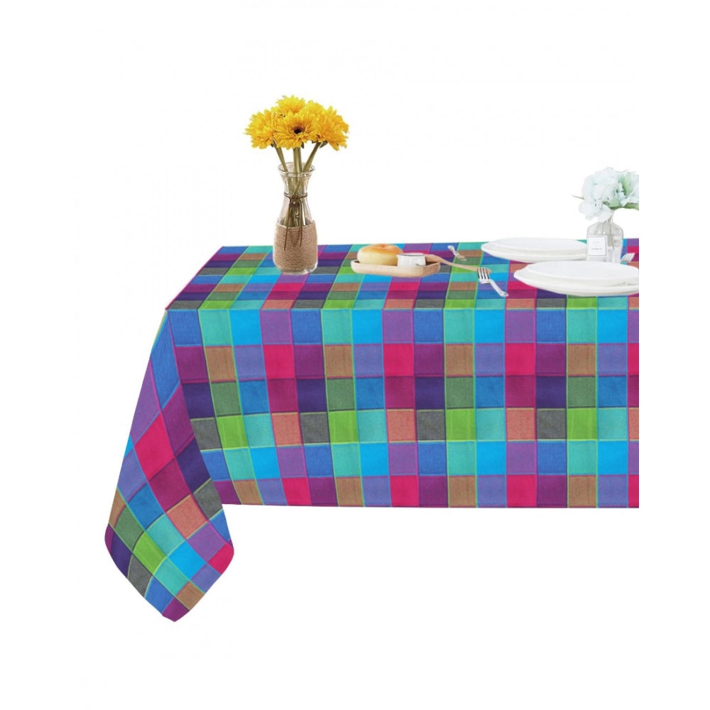 Checked Cotton Checks Table Cloth (Multicolor)