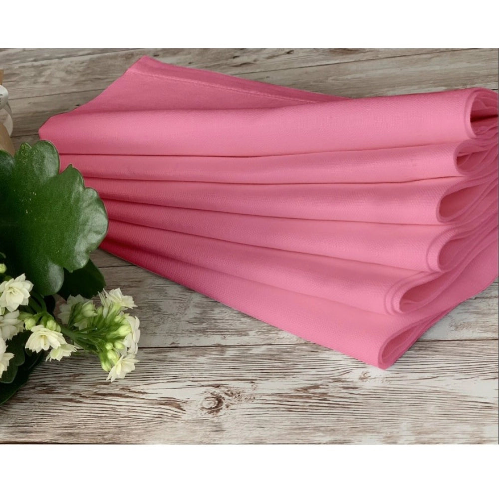 Solid Cotton Napkins Sets (Baby Pink)