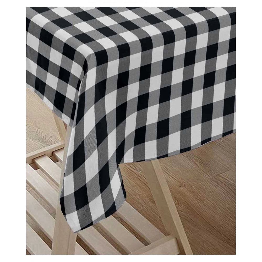 Checked Cotton Checks Table Cloth (Black)