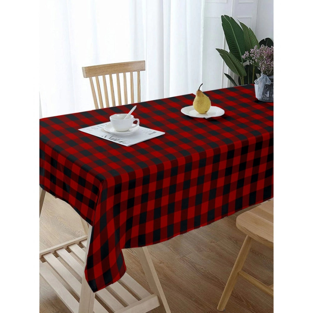 Checked Cotton Checks Table Cloth (Red &amp; Black)