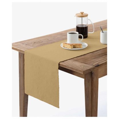 Ribbed Cotton Table Runners (Beige)