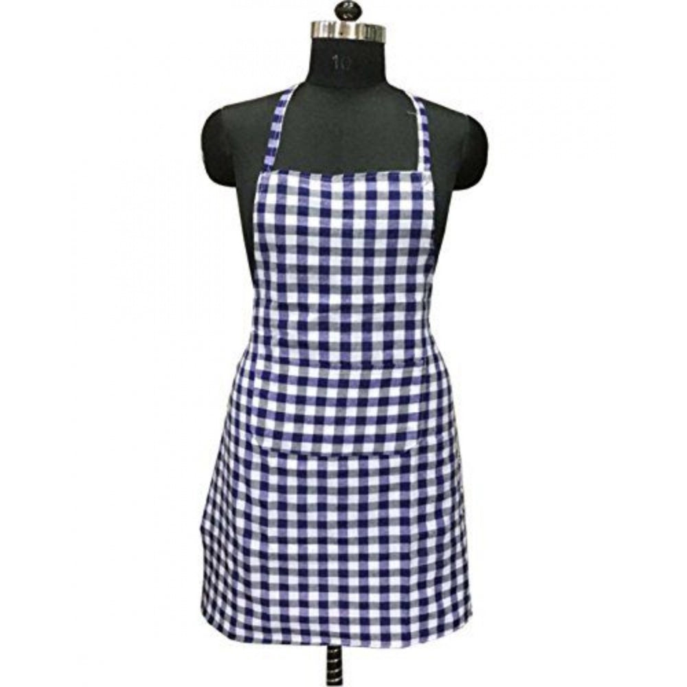 Generic Checked Cotton Aprons (Blue)