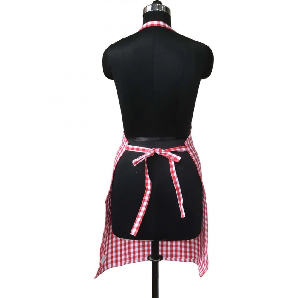 Generic Checked Cotton Aprons (Pink)