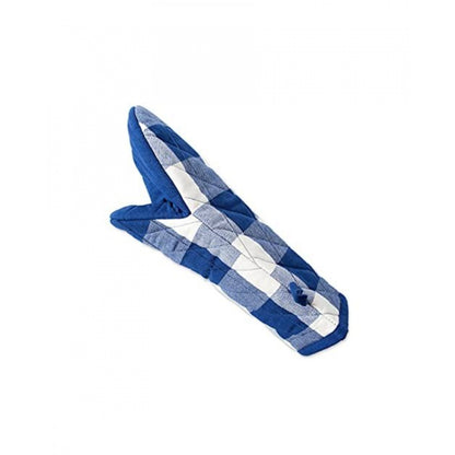 Checked Cotton Oven Mitten and Pot Holder Sets (Blue)