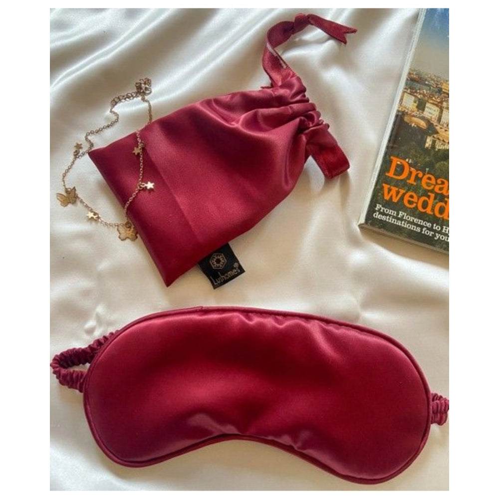 Solid Satin Silk Eyemasks (Maroon)