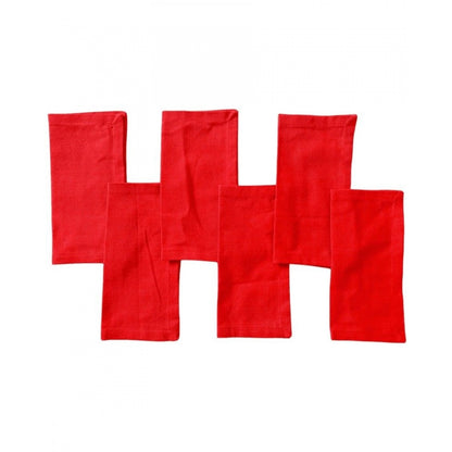 Solid Cotton Napkins Sets (Red)