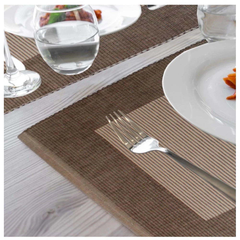 Ribbed Cotton Place Mats Sets (Beige)