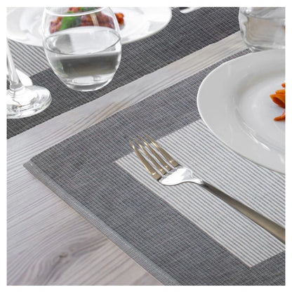 Ribbed Cotton Place Mats Sets (Grey)