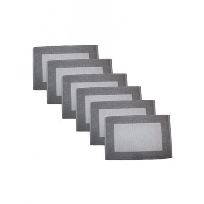 Ribbed Cotton Place Mats Sets (Grey)