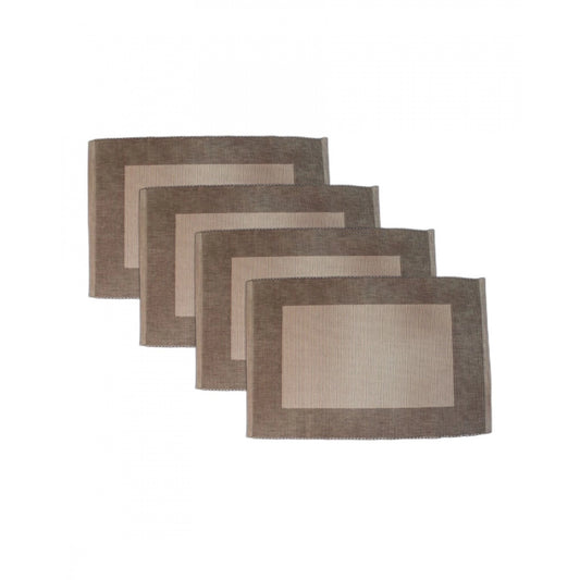 Ribbed Cotton Place Mats Sets (Beige)