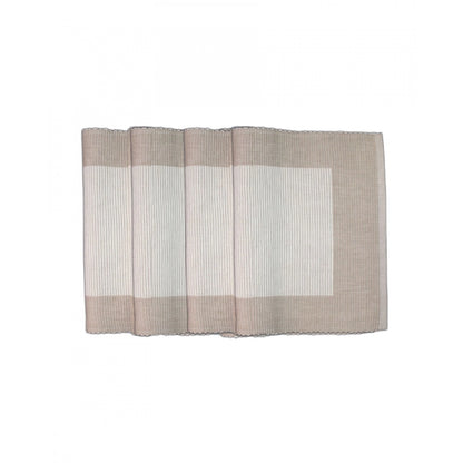 Ribbed Cotton Place Mats Sets (Cream)