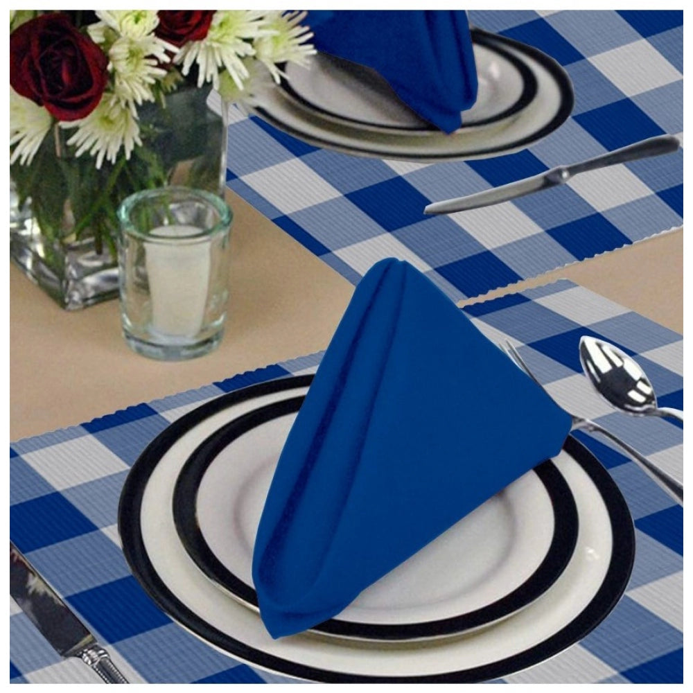 Checked Cotton Place Mats Sets (Royal Blue)