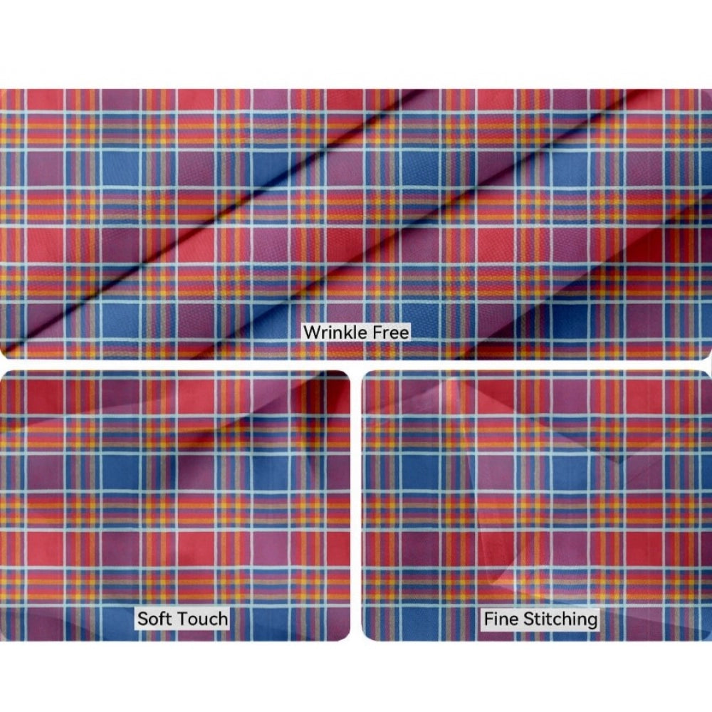 Checked Cotton Place Mats Sets (Multicolor)