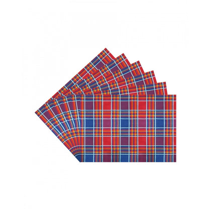 Checked Cotton Place Mats Sets (Multicolor)