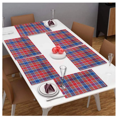 Checked Cotton Place Mats Sets (Multicolor)