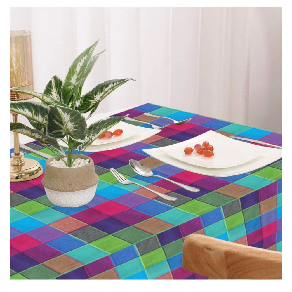 Checked Cotton Checks Table Cloth (Multicolor)