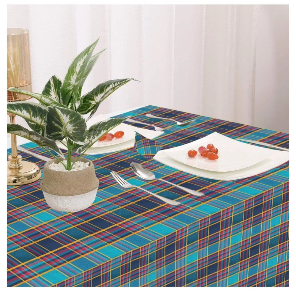 Checked Cotton Checks Table Cloth (Multicolor)