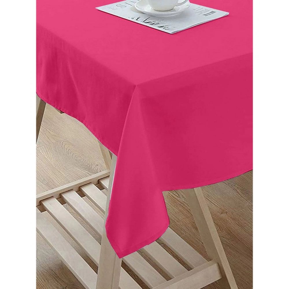 Solid Cotton Plain Table Cloth (Pink)