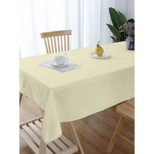 Solid Cotton Plain Table Cloth (Beige)