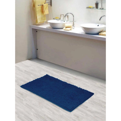 Solid Polyester Bathmat (Blue)