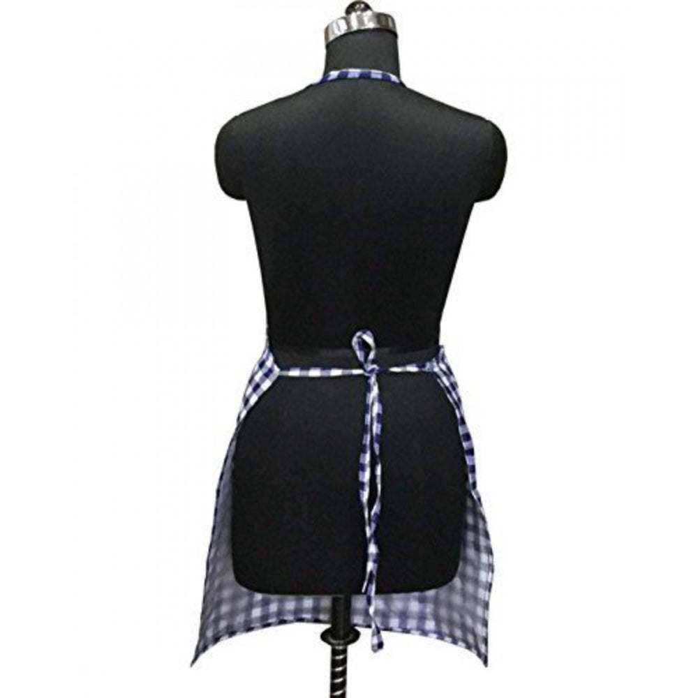 Generic Checked Cotton Aprons (Blue)