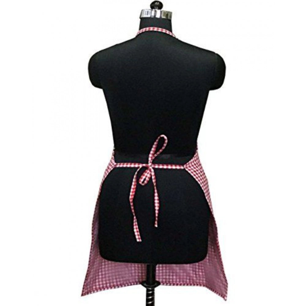 Generic Checked Cotton Aprons (Red)