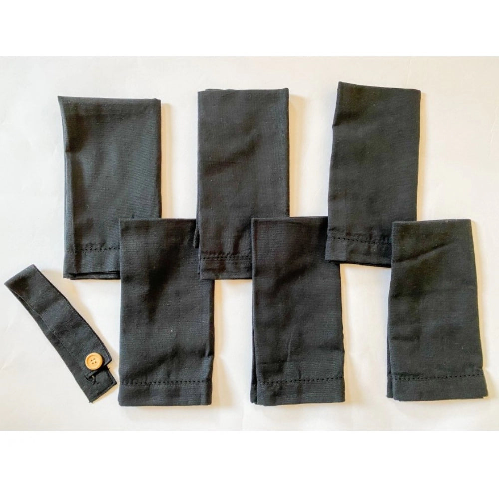 Solid Cotton Napkins Sets (Black)