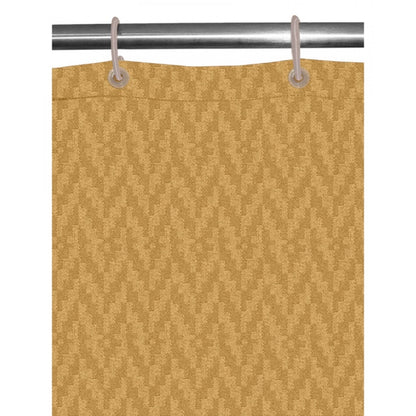 Waves Polyester Plain Shower Curtains with Plastic Eyelets (Beige)