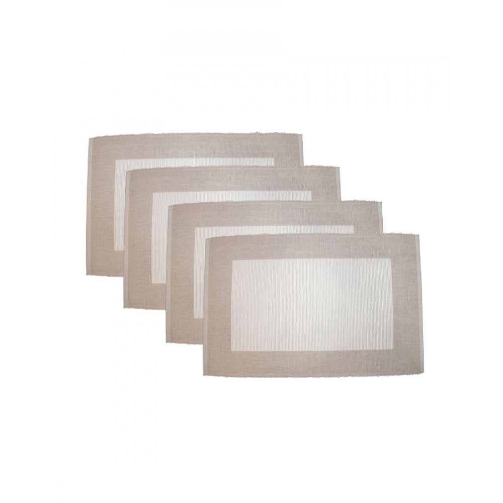 Ribbed Cotton Place Mats Sets (Cream)