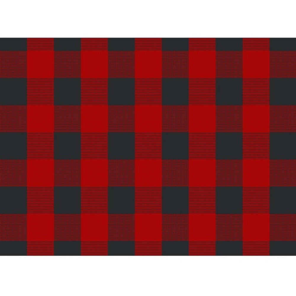 Checked Cotton Place Mats Sets (Red &amp; Black)