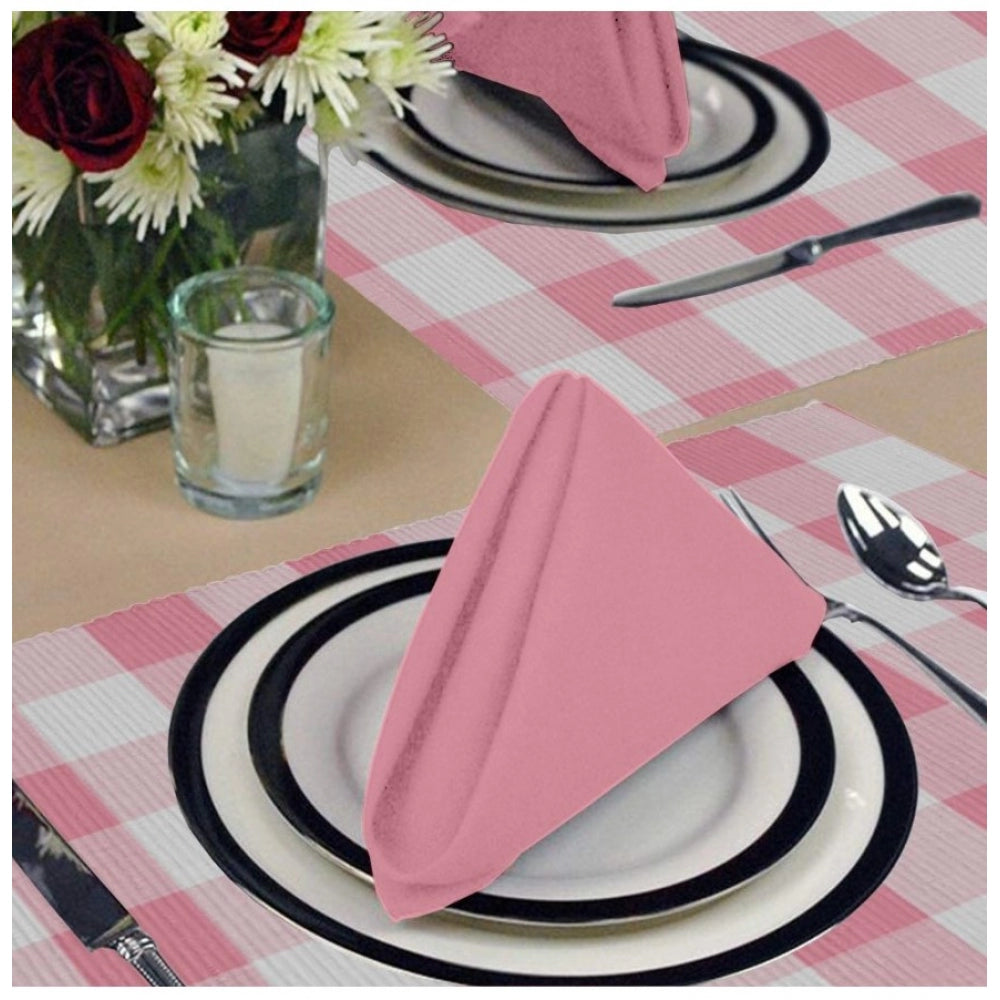 Checked Cotton Place Mats Sets (Pink)